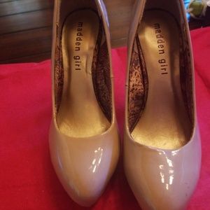 Beige Patent leather 4inch high heels